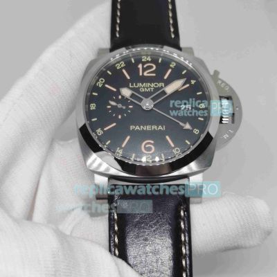 AAA Copy Panerai Luminor 1950 3 Days GMT 24H Acciaio PAM00531 Black Face Watch 